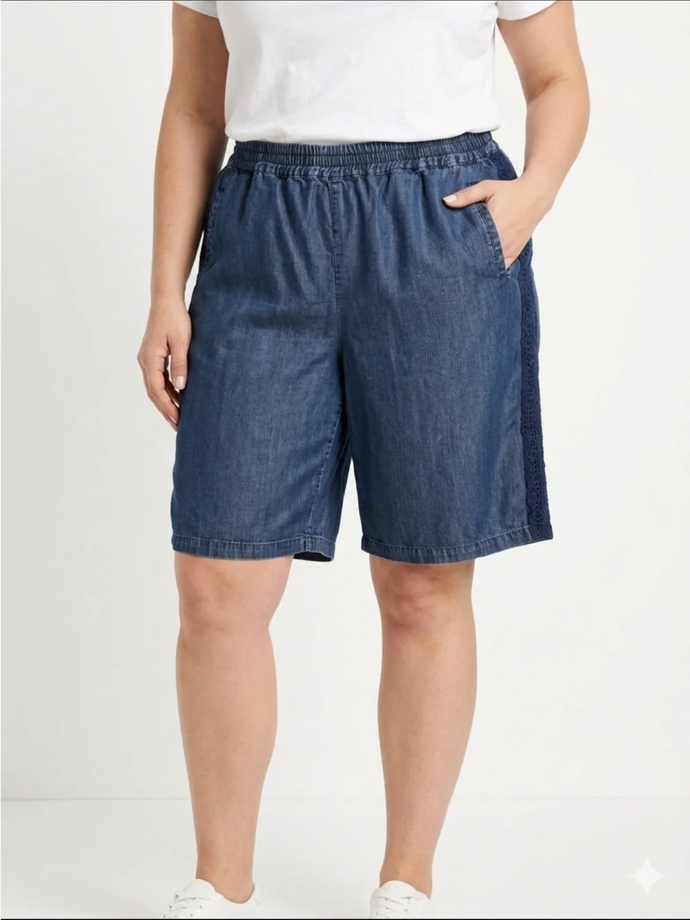 Sahalie Lyocell Denim Crochet Lace Trim 11